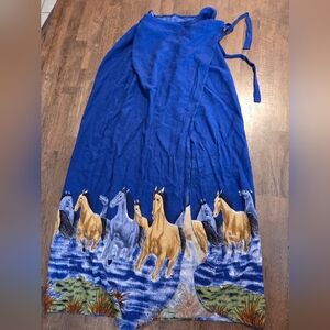 Wild Horses Adjustable Wrap Skirt For All Sizes, Made In Thailand, Just Gorgeous